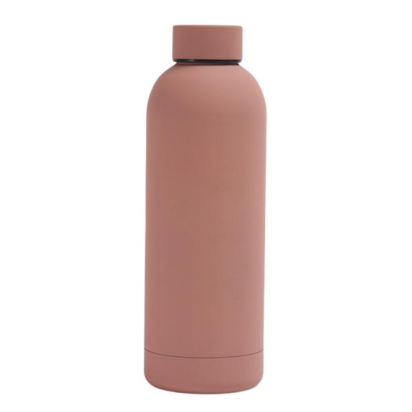 500ml Stainless Steel Drinking Bottles Metal Insulated Macaron Color Rubber Painting  For Outdoor Adventures