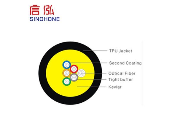 2 4 6 Core Mobile Indoor Fiber Optic Cable For Military Communication System