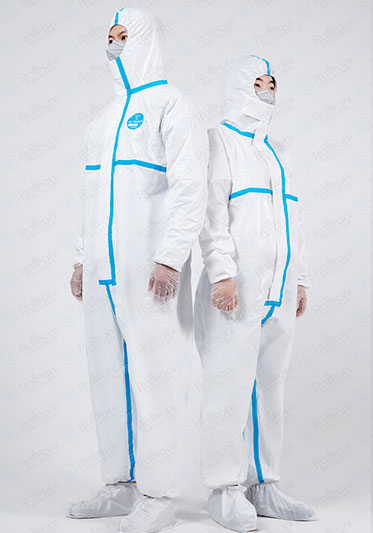 Anti - Static Disposable PPE Coveralls Breathable White Disposable Overalls