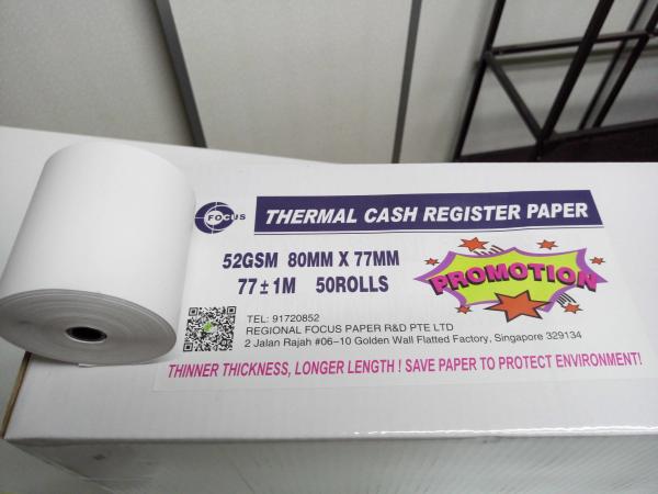 caixa registadora térmica de papel térmica Rolls do rolo 80mm da posição 48GSM de 80x70mm