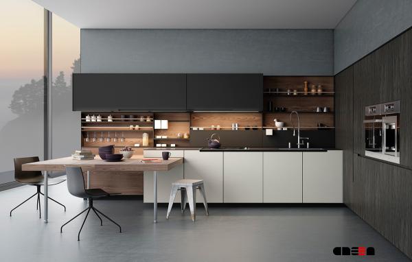 despensa de madeira real contemporânea dos armários de cozinha do tela plano da laca da melamina de 580mm