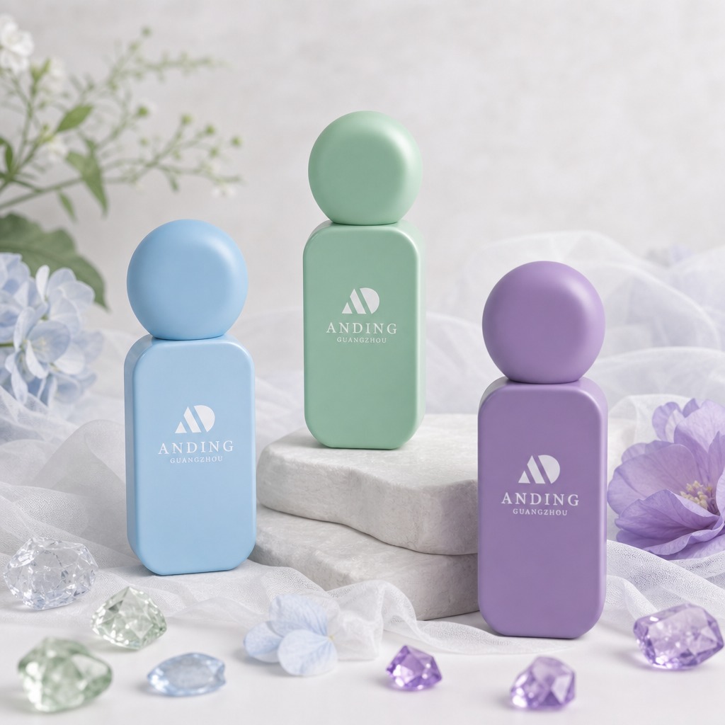 30ml 50ml 100ml Glass Perfume Bottles Rectangle Empty Frosted Round Cap Spray
