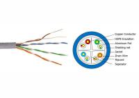Cabo durável do cobre LSZH Cat6, 4 - cabo do gato 6 SFTP Calibre de diâmetro de fios de Soild 23 dos pares