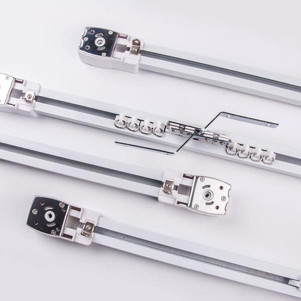 Wholesale Manufacturer Silent Design Ripple Fold Wifi Tuya Motor Smart Home  Aluminium Electric Curtain Rail Track
