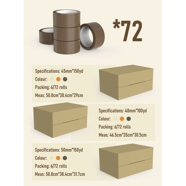 High Viscosity BOPP Acrylic Adhesive Silent Tape in Whole Box Low Noise Express E-Commerce Packaging Tape Cross-Border Hot Sale