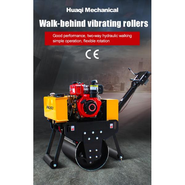 Marcher derrière le rouleau à tambour unique HQ-YL600C rouleau routier vibrant de 0,3 tonne avec une puissance de 5,5 kW