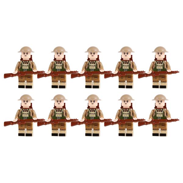 WW2 military model British ranker medical soldier mini figures building blocks
