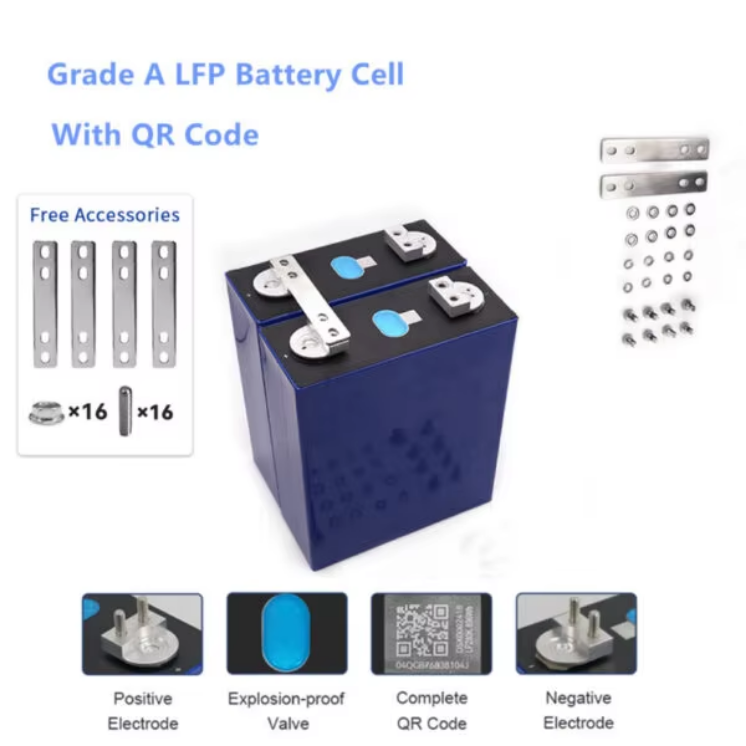 3.2V 280Ah Prismatic LiFePO4 Battery Cell 6000 Cycles For Solar Energy Storage