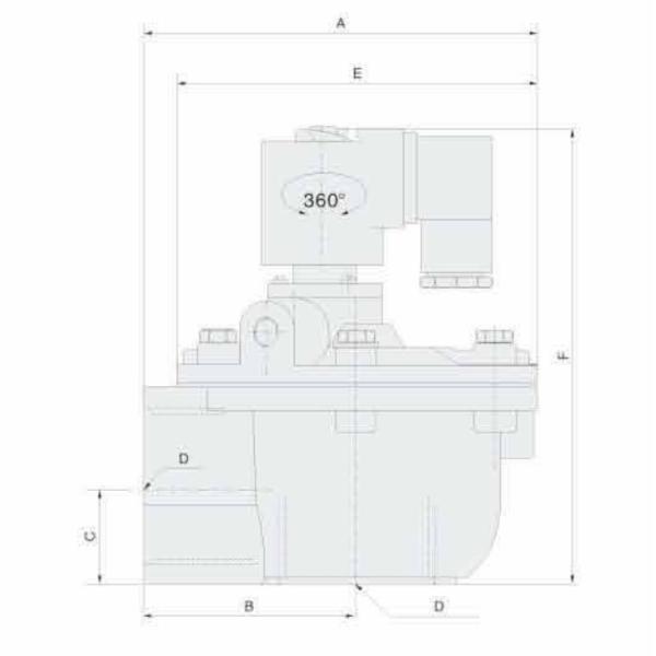 Профессиональный тип материал ф алюминия ДН40 клапана соленоида сборника пыли прямоугольный