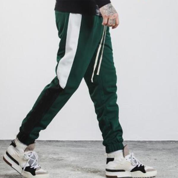 Side Striped Printing Mens Leisure Pants / Gym Casual Sports Pants Quick Dry