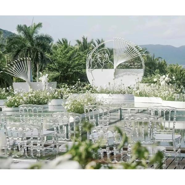 Chaise Chiavari en acrylique transparent, résine transparente, pour hôtel et salle à manger