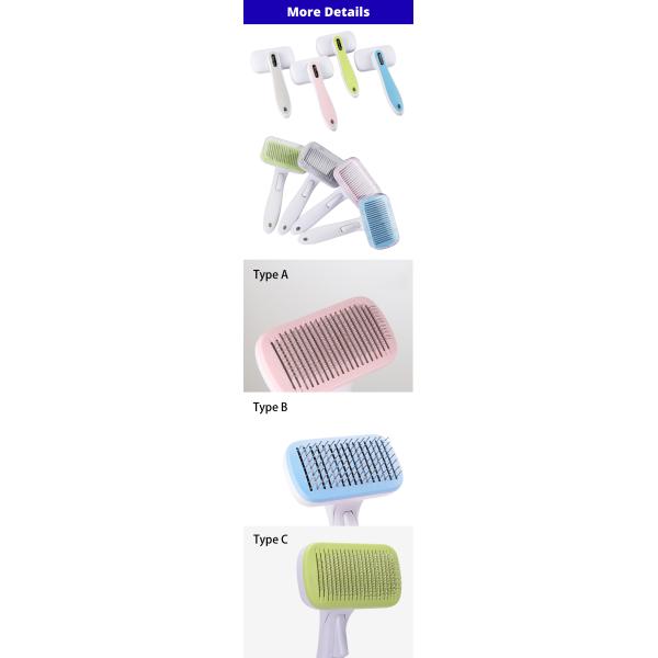 Pet Self-Cleaning Brush For Dogs Cats One Button Hair Remover For Long Short Hair