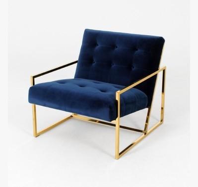 2018 nice velvet button wood stainless steel frame single chair