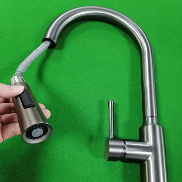 Pulldown Kitchen Bar Faucets Single Hole Flexible Hose Mixer Sus304 2039QH