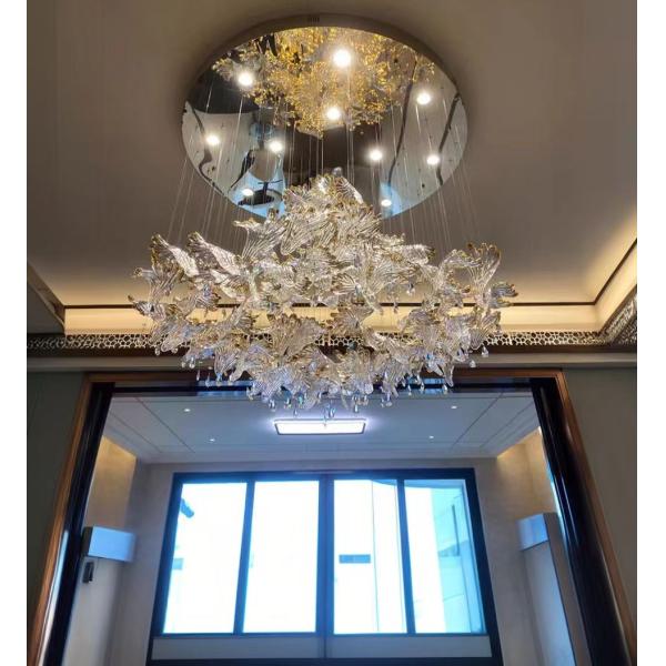 Hotel Lobby Cockscomb Shaped Chandelier Hall Front Desk Shopping Mall Beauty Salon Jewelry Store Glass Art Deco Chandelier