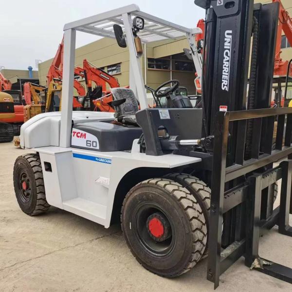 TCM 60 6 Ton Diesel Forklift Low Hour Original Engine 69kW Used Forklift Truck Heavy Duty Material Handling Equipment