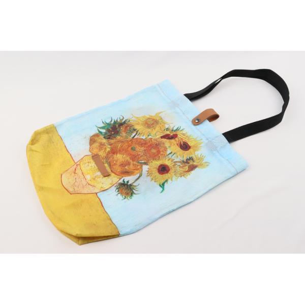 Customize Polyester Foldable Oil Painting Tote Bags Reusable Shopping Bag For Groceries Shoulder Bags