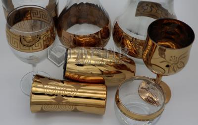 Glassware PVD gold coatings, 2-sides PVD gold platings on glass products