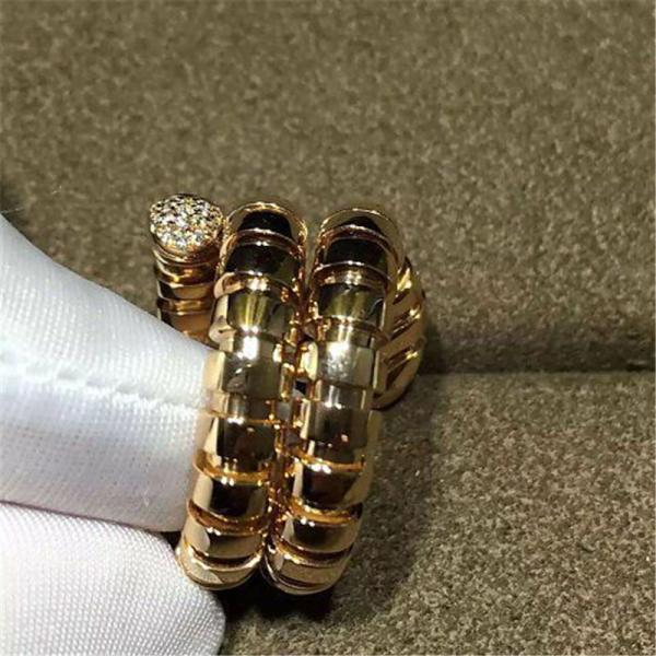 Luxury jewe factory serpenti series ring 18k white gold yellow gold rose gold diamond  ring