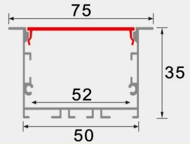 LEDCORP® Customized Aluminum Profile Recessed/Embedded/Reture Groove for Linear Light Assembly for office