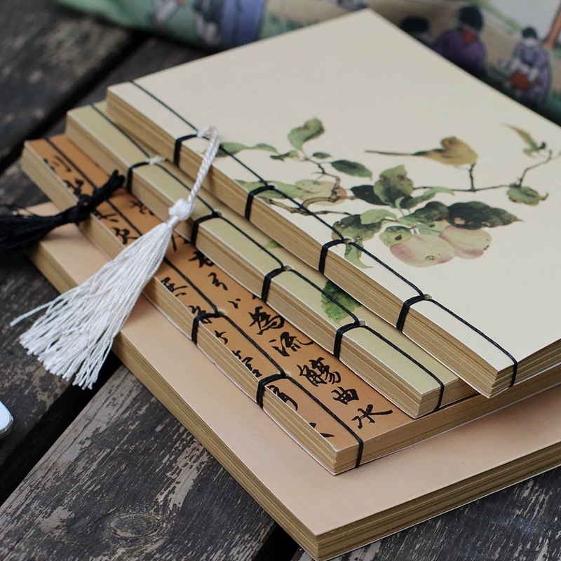 Traditional Chinese Thread Bound Journal With Calligraphy Cover And Tassel