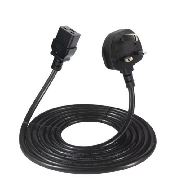 UK BS1363 to C19 Power Cord 16A 250V Heavy Duty for Data Centers