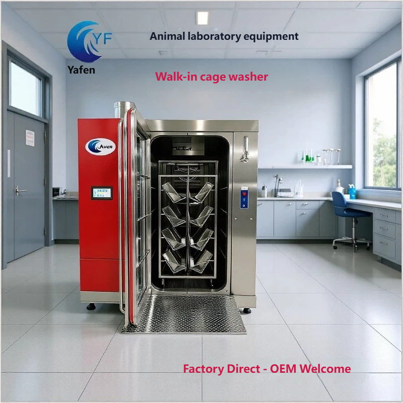 Walk-in Automatic Cage Washer, Integrated Washing & Drying for SPF Laboratory IVC Cages and Racks, High-Pressure Spraying Cage Washing Equipment for Large-Scale Animal Facilities