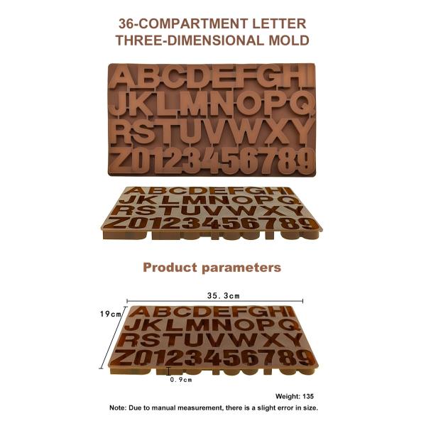 Harmless 36 Compartment Silicone Chocolate Letter Molds