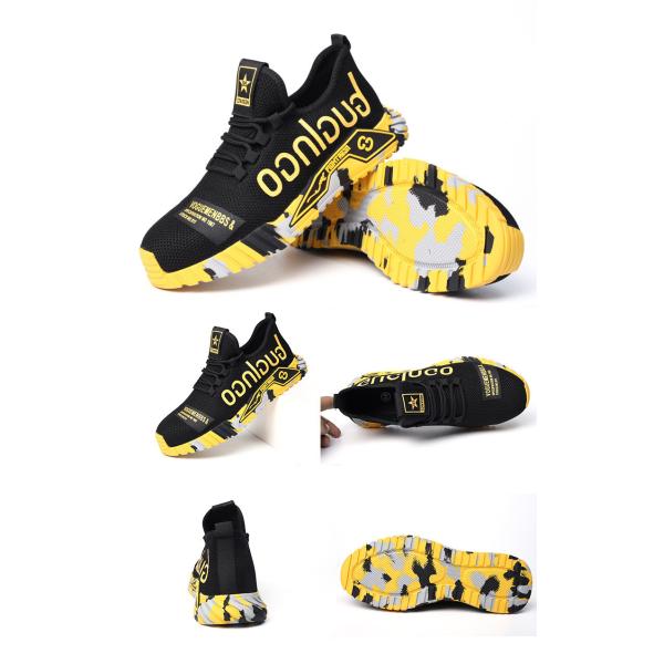 Chaussures de sécurité respirantes en Fly Knit avec semelle intermédiaire en Kevlar, embout en acier standard, semelle en caoutchouc anti-écrasement