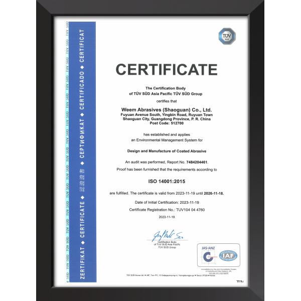 WEEM Abrasives Сертификации