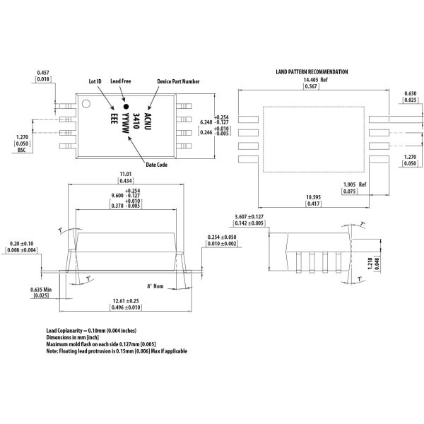 Broadcom ACNU 3410 500E 3A Gate Drive Optocoupler Designed for High Frequency Switching Applications
