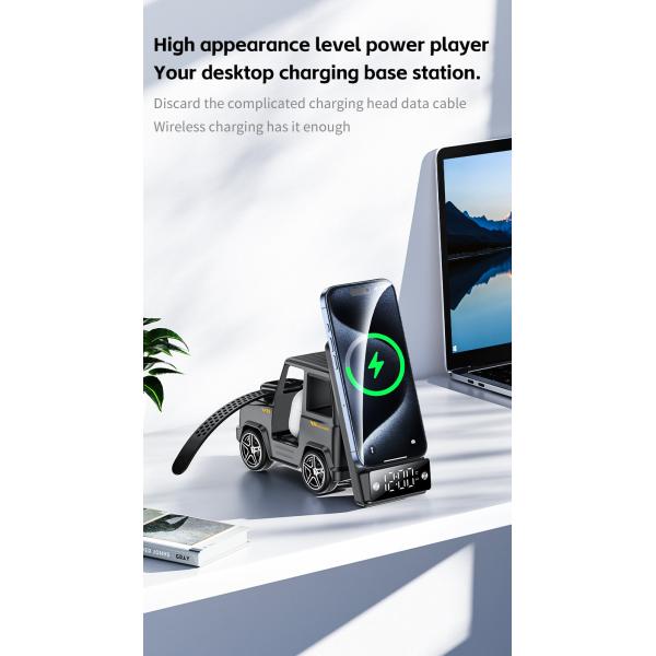 Orange Cool Car Shaped Wireless Charger for iPhone Airpods IWatch 225G Output 9V/1.67A