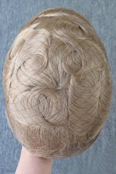 Système de cheveux en stock de 6 pouces de long, toupet en dentelle pour hommes, cheveux humains, densité moyenne