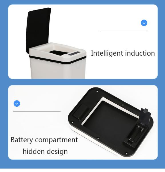 11L Smart Waste Bins Office Bathroom Automatic Sensing Trash Can Motion Sensor Kitchen Plastic Electric Smart Garbage Bin