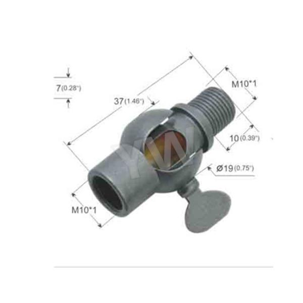 1 / 8 - 27 Thread Copper Lamp Swivel Joint Chrome Plated Brass Wing Nut Swivels