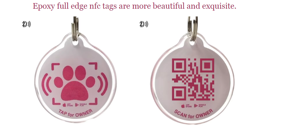 Custom 13.56MHz Programmable NTAG213 Smart Epoxy Keyfob Tags RFID Tag NFC Keychain
