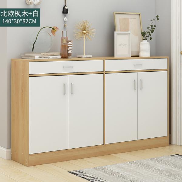 White Waterproof Wood 4 Door Shoe Cabinet for entryway
