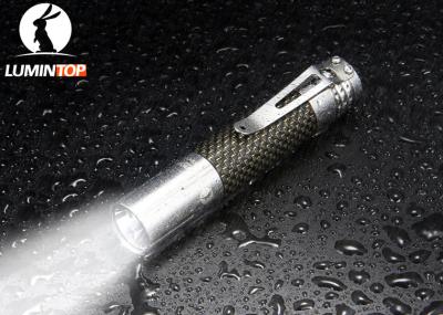 Portable Mini LED Flashlight Stainless Steel Clip 14500 Battery Powdered