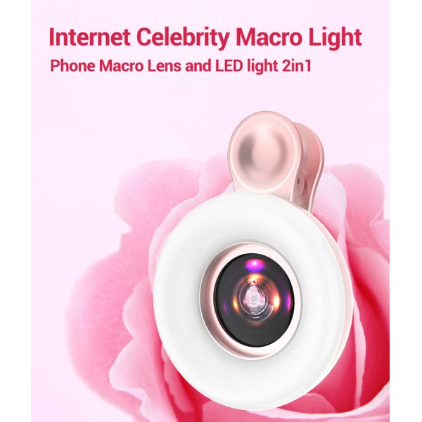 Customized Phone Camera Lens 15x Magnification Macro Lens With LED Light And 3 Stops Adjustment