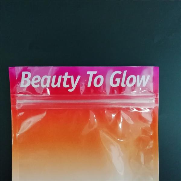 Custom printed colorful zip lock clear plastic bags for cosmetic makeup brush packaging