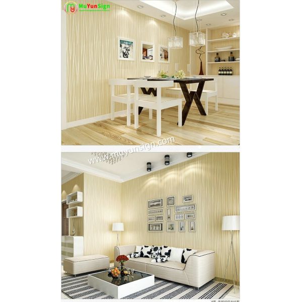 Empaistic Non Woven Wallpaper Woven Texture Surface Self Adhesive Printable