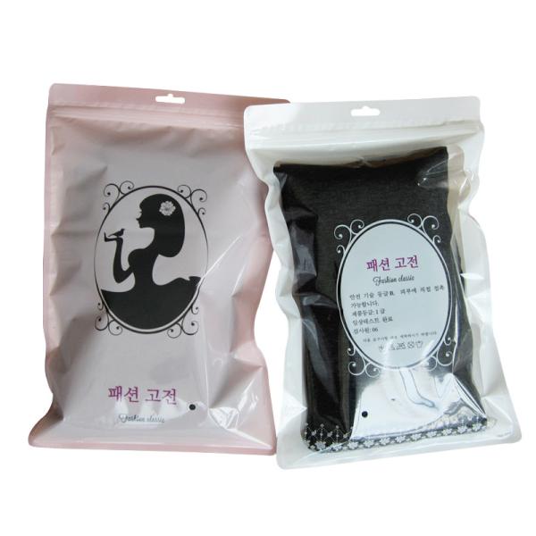 Custom plastic eco friendly clothing/underwear/socks packaging k bag with zipper