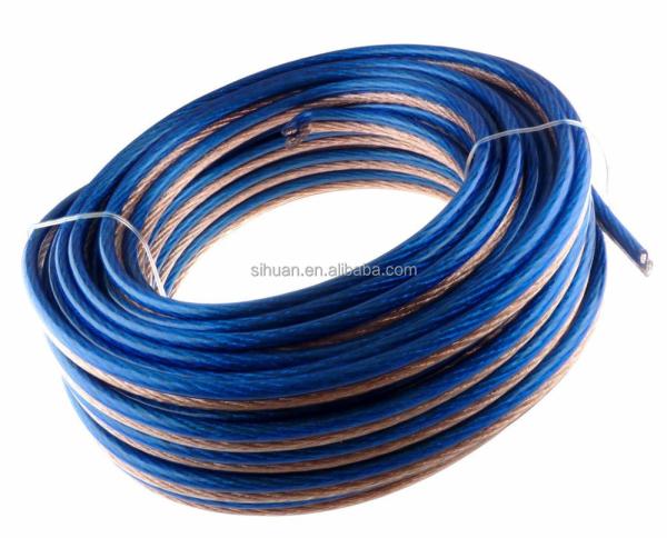 Clear Flexible Car Audio Speaker Cable Transparent PVC Jacket 14 Awg