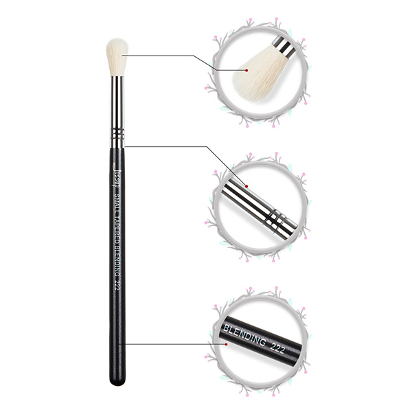 Jessup 1pc Individual Makeup Brushes Black / Silver Small Tapered Blending Brush Factory China S091-222