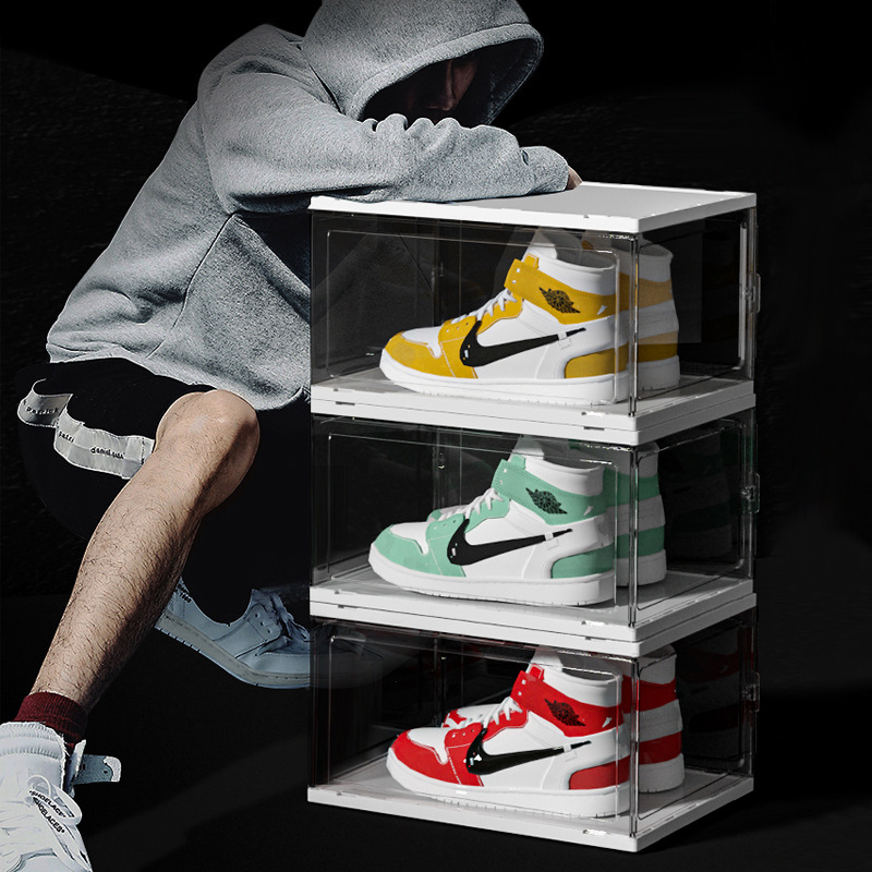 Transparent Dustproof Plastic Folding Shoe Rack Thickened Fabric Storage Box Drawer Type Sorting Device PP Fabric Shoe Cabinet
