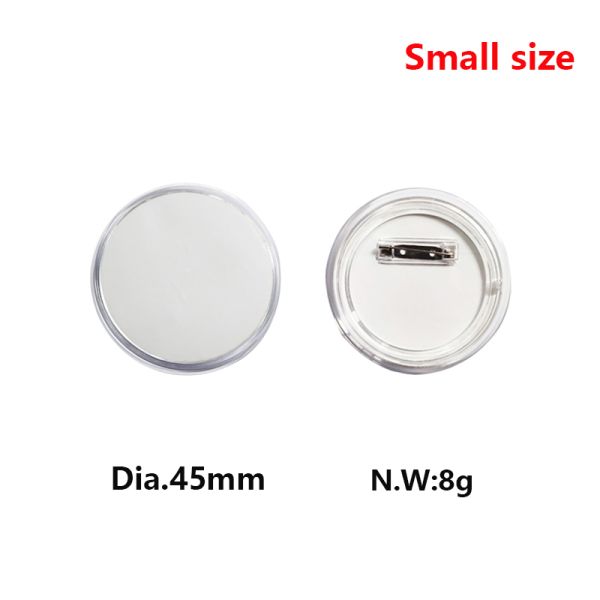 Personalized Plastic Transparent Round Sublimation Pin Badges Blanks With Printable PET Sheet
