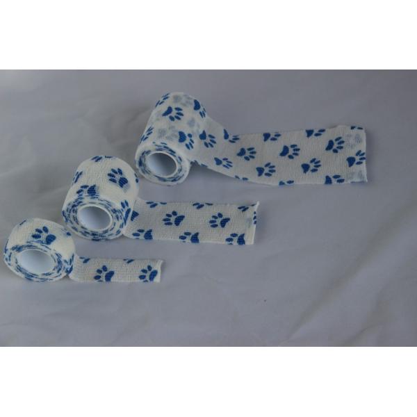 Vendaje elástico flexible cohesivo auto-adhesivo a mano impreso de encargo de la impresión del pie de la pata del rasgón