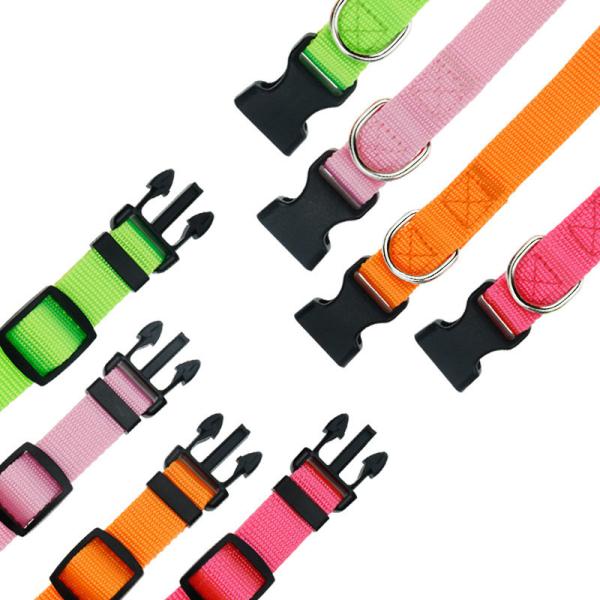 Nylon Dog Collar Secure Comfortable Pet Management multiple colors custom