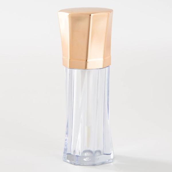 Varios colores octagonal portátil plástico tubo de esmalte labial de forma redonda en aluminio / material plástico