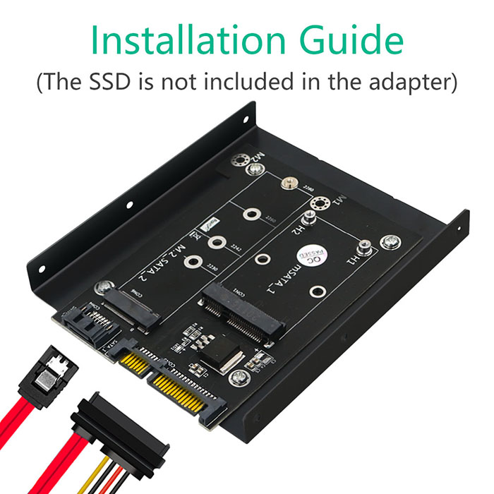 2 в 1 MSATA/SSD M.2 NGFF, который нужно удвоить конвертер SATA3 с 3,5 кронштейном дюйма HDD